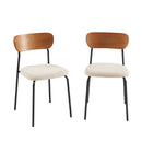 Lot De 2 Chaises Frida - Velours Côtelé Blanc Pieds Métal Noir