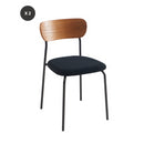 Lot De 2 Chaises Frida - Velours Côtelé Noir Pieds Métal Noir