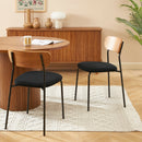 Lot De 2 Chaises Frida - Velours Côtelé Noir Pieds Métal Noir