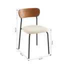 Lot De 2 Chaises Frida - Tissu Bouclette Écru Pieds Métal Noir