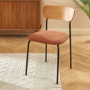 Lot De 2 Chaises Frida - Tissu Bouclette Terracotta Pieds Métal Noir