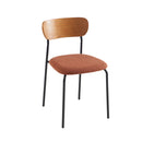 Lot De 2 Chaises Frida - Tissu Bouclette Terracotta Pieds Métal Noir