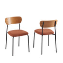 Lot De 2 Chaises Frida - Tissu Bouclette Terracotta Pieds Métal Noir
