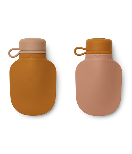 Liewood - Lot De 2 Bouteilles De Smoothie Silvia - Mélange Moutarde / Rose Foncé