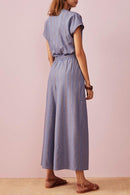 Combi Pantalon Silvie - Rayure Chambray