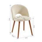 Set of 2 Simone Chairs - Off-White Boucle Fabric Walnut-Stained Wood Legs