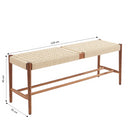 Banc Motto - Chêne Massif Couleur Noyer Et Corde