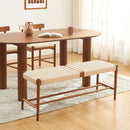 Banc Motto - Chêne Massif Couleur Noyer Et Corde