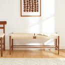 Banc Motto - Chêne Massif Couleur Noyer Et Corde