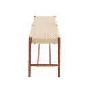 Banc Motto - Chêne Massif Couleur Noyer Et Corde