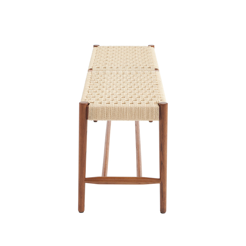 Banc Motto - Chêne Massif Couleur Noyer Et Corde