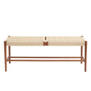 Banc Motto - Chêne Massif Couleur Noyer Et Corde