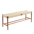 Banc Motto - Chêne Massif Couleur Noyer Et Corde