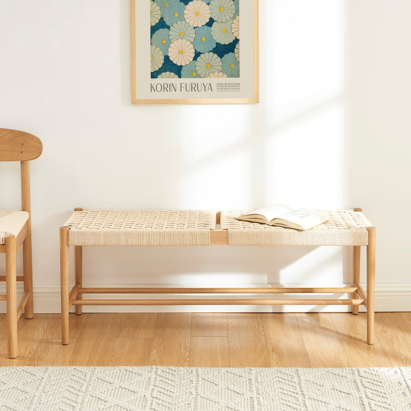 Banc Motto - Chêne Massif Et Corde