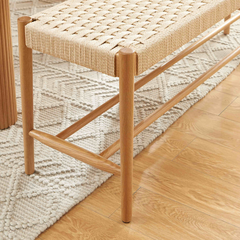 Banc Motto - Chêne Massif Et Corde