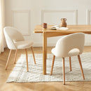 Lot De 2 Chaises Simone - Tissu Bouclette Écru Pieds Hêtre Massif