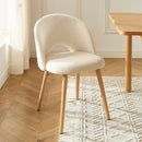 Lot De 2 Chaises Simone - Tissu Bouclette Écru Pieds Hêtre Massif