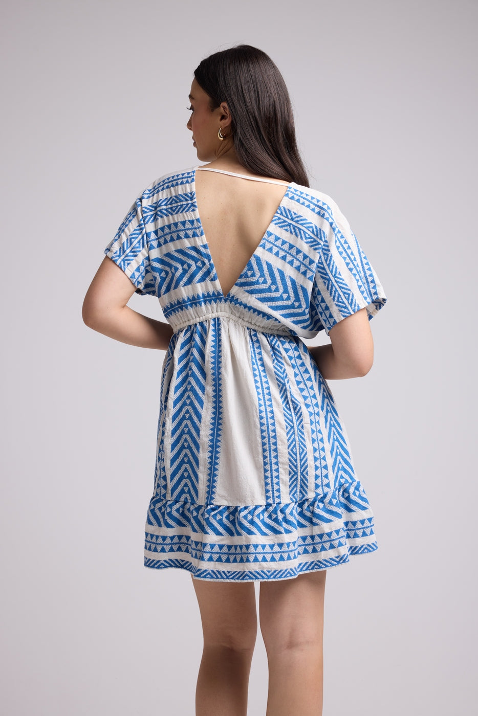 Vestido Corto - Sissi Short - Blanco Azul