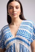 Vestido Corto - Sissi Short - Blanco Azul