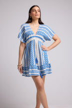 Vestido Corto - Sissi Short - Blanco Azul