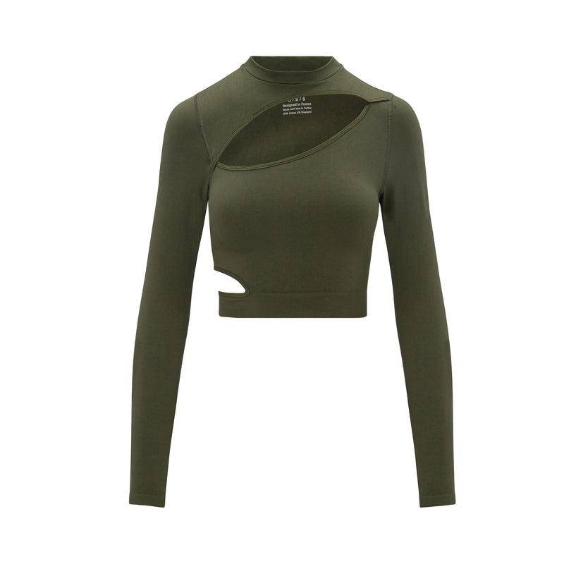Crop Crew Active - Khaki