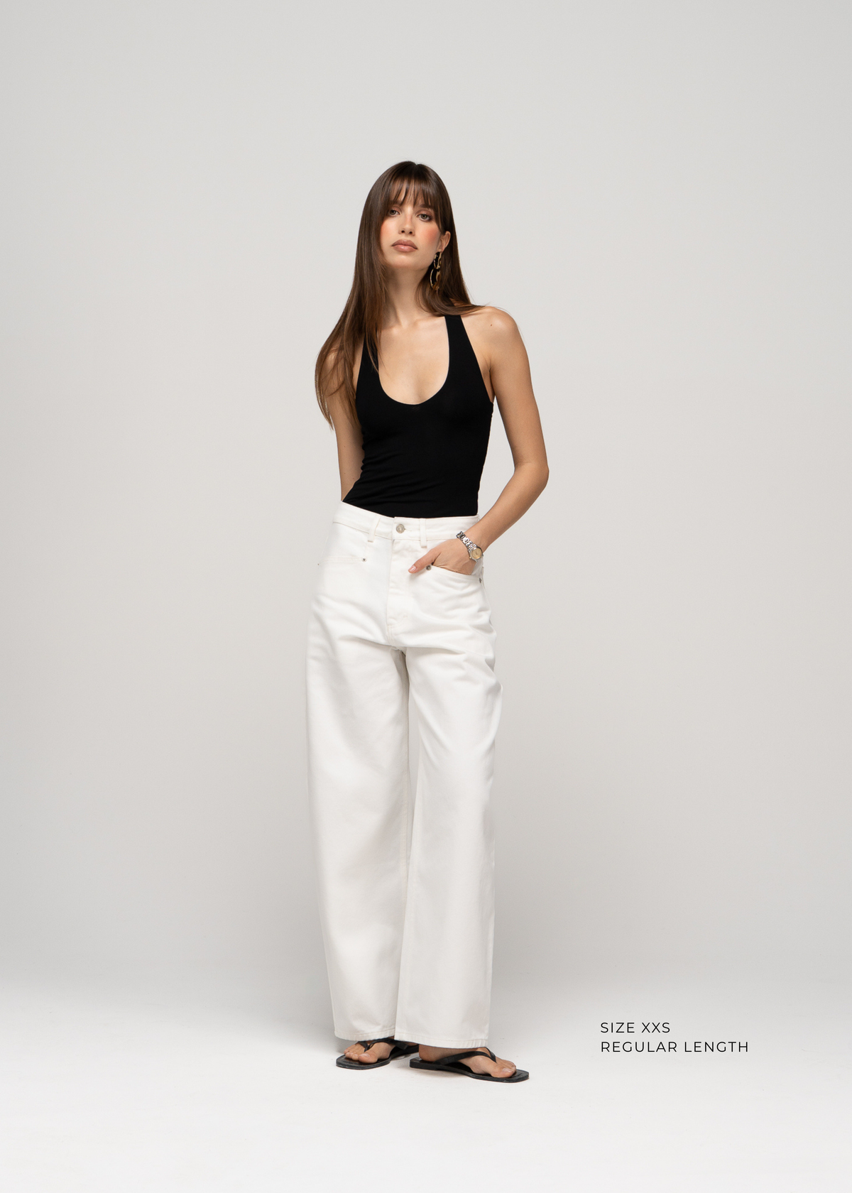 Jeans Ava Mid-Waist Barrel - White