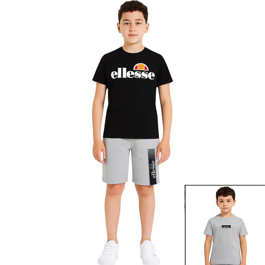 Pack De 2 T-Shirts Et Short Ellesse Garcon - Noir/Gris