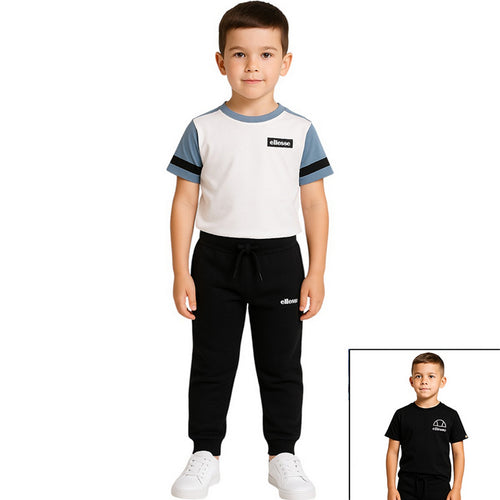 Pack De 2 T-Shirts Et Pantalon De Jogging Ellesse Garcon - Blanc/Noir
