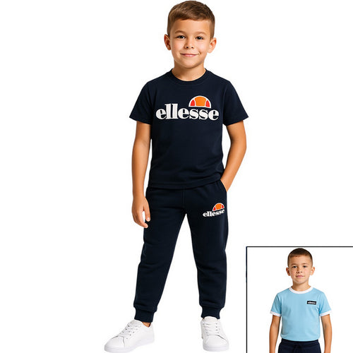 Pack De 2 T-Shirts Et Pantalon De Jogging Ellesse Garcon - Marine/Bleu