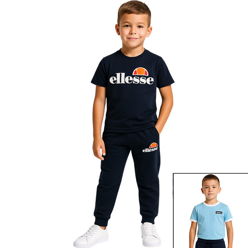 Pack De 2 T-Shirts Et Pantalon De Jogging Ellesse Garcon - Marine/Bleu