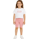 Pack De 2 T-Shirts Et Short Cycliste Ellesse Fille - Blanc/Rose