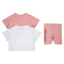 Pack De 2 T-Shirts Et Short Cycliste Ellesse Fille - Blanc/Rose