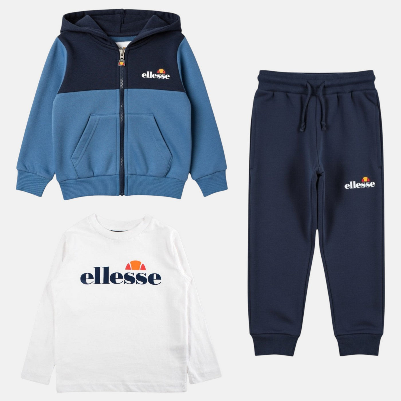 Ellesse Conjunto de 3 piezas para niños de 2 a 7 años - Azul