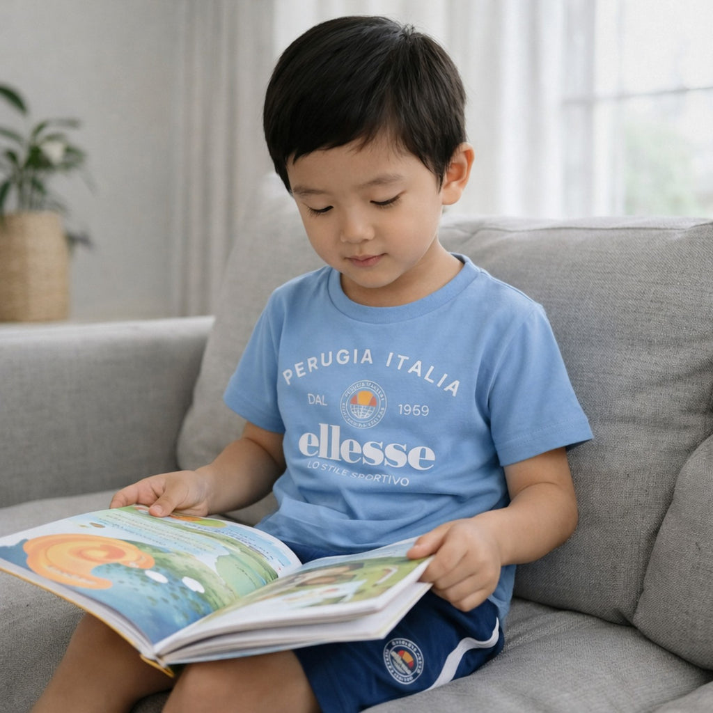 Pack De 2 T-Shirts Et Short Ellesse Garcon - Bleu/Marine