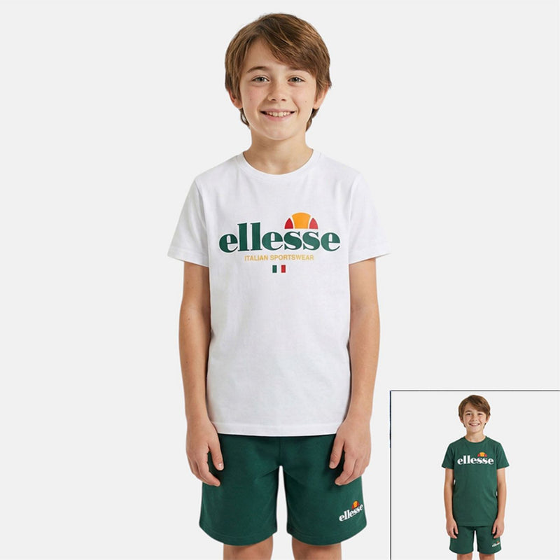 Pack De 2 T-Shirts Et Short Ellesse Garcon - Blanc/Vert