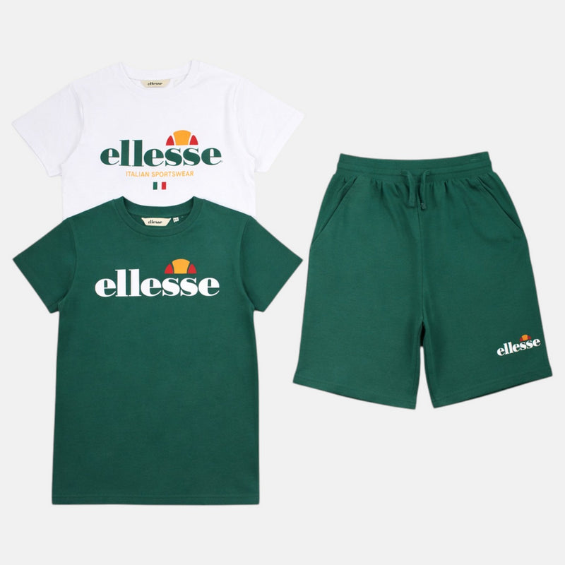 Pack De 2 T-Shirts Et Short Ellesse Garcon - Blanc/Vert