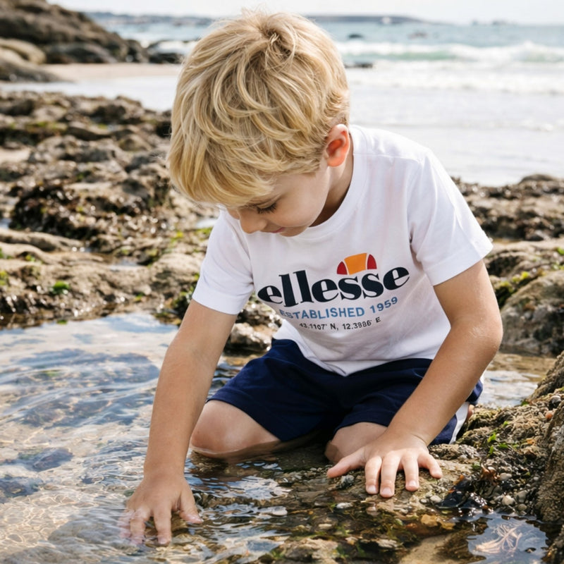 Pack De 2 T-Shirts Et Short Ellesse Garcon - Blanc/Marine