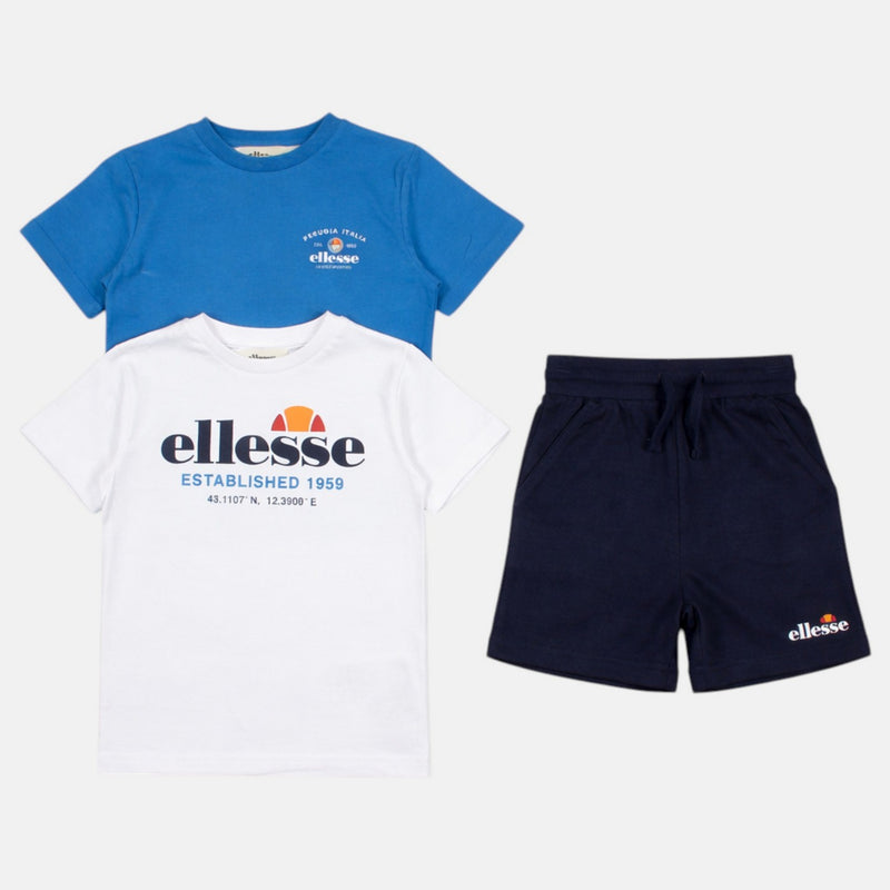 Pack De 2 T-Shirts Et Short Ellesse Garcon - Blanc/Marine