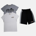 Pack de 2 Camisetas y Pantalones Cortos Ellesse Niño Gris/Blanco