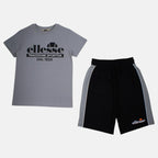 Pack de 2 Camisetas y Pantalones Cortos Ellesse Niño Gris/Blanco