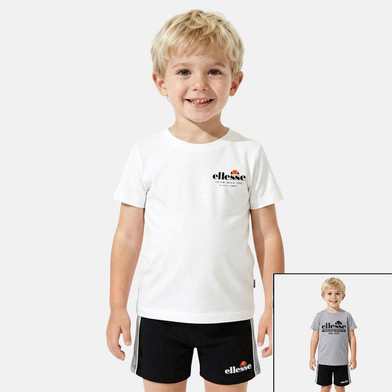Pack De 2 T-Shirts Et Short Ellesse Garcon - Gris/Blanc