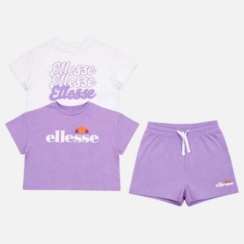 Pack De 2 T-Shirts Et Short Ellesse Fille - Violet/Blanc
