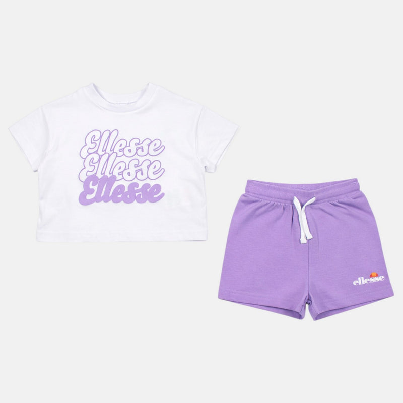 Pack De 2 T-Shirts Et Short Ellesse Fille - Violet/Blanc