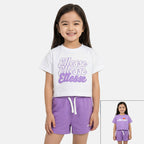 Pack De 2 T-Shirts Et Short Ellesse Fille - Violet/Blanc