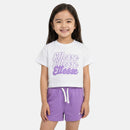 Pack De 2 T-Shirts Et Short Ellesse Fille - Violet/Blanc