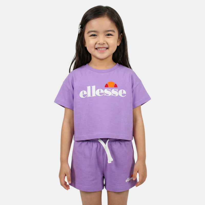 Pack De 2 T-Shirts Et Short Ellesse Fille - Violet/Blanc
