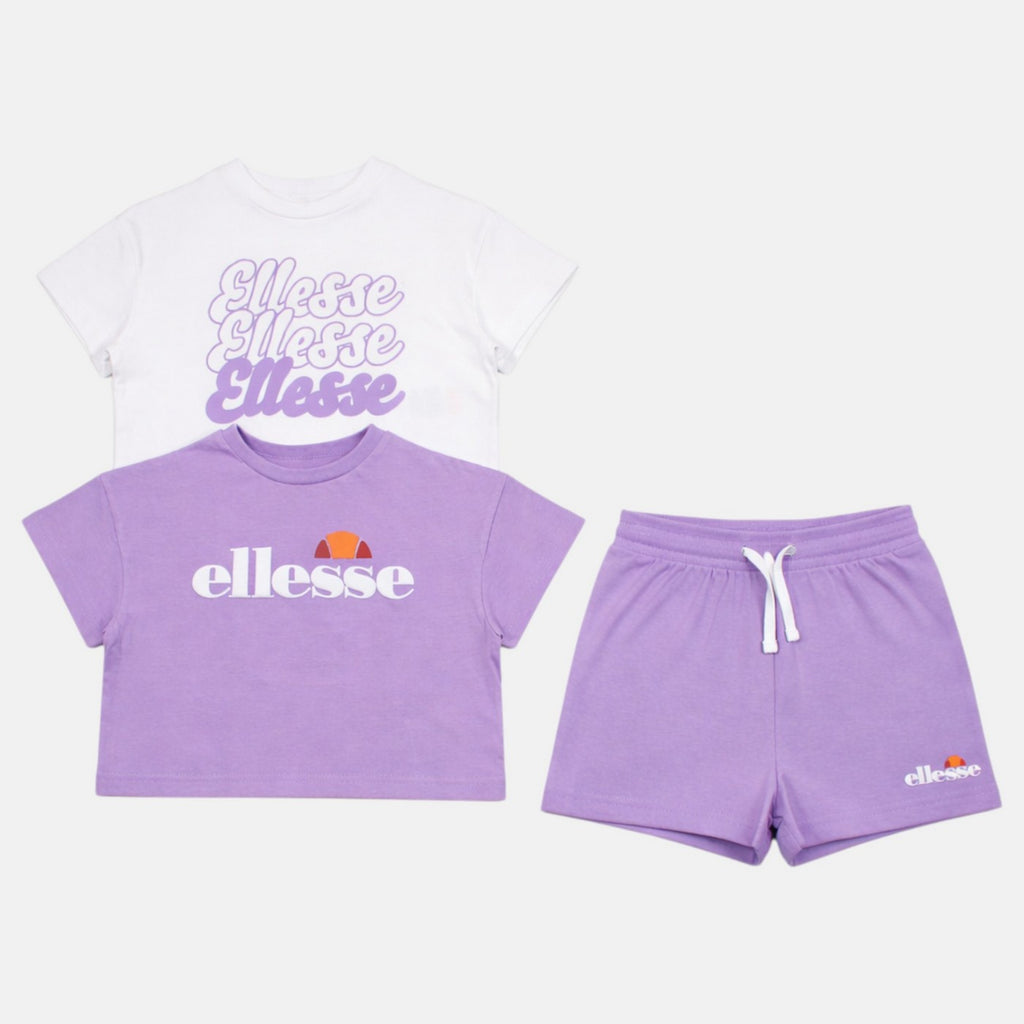 Pack De 2 T-Shirts Et Short Ellesse Fille - Violet/Blanc