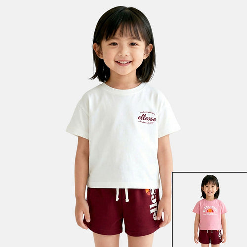 Pack De 2 T-Shirts Et Short Ellesse Fille - Rose/Blanc