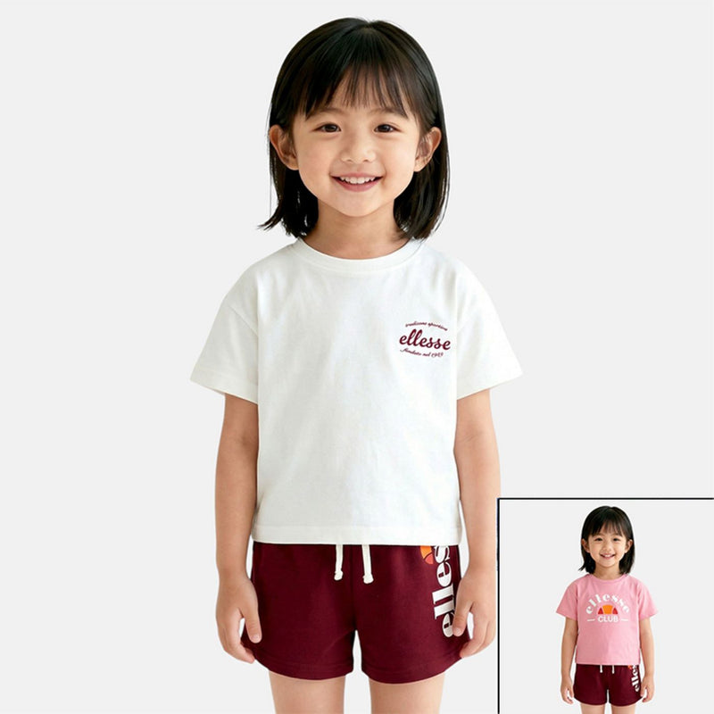 Pack De 2 T-Shirts Et Short Ellesse Fille - Rose/Blanc