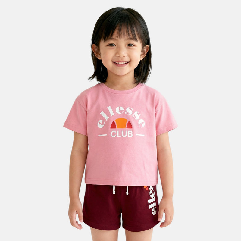 Pack De 2 T-Shirts Et Short Ellesse Fille - Rose/Blanc
